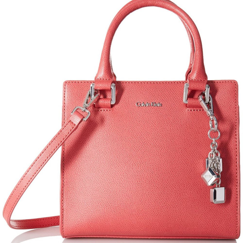 Calvin Klein Logan Mercury Leather Crossbody Rose